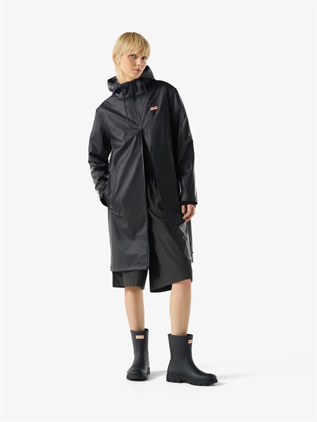Hunter Andrea PU Rain Coat Black